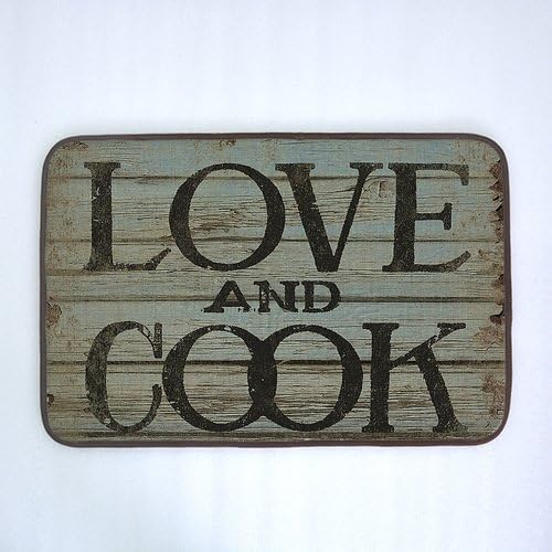 FunnyMats Memory Foam Slide-proof Personalized Quote Doormat - Love and Cook, 23.6" x 15.7"