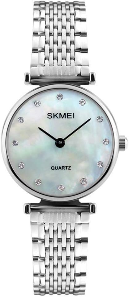 Women Silver Stainless Steel Quartz Watch,Ladies Girls Crystal Casual Watches Analogue Waterproof Elegant Wrist Watch