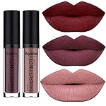 SHERUI Beauty Set of 3 Waterproof Matte Liquid Lipstick Long Lasting Lip Gloss Lipstick