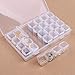 Aozer 28 Grids Diamond Painting Box, Diamond Embroidery Box, Diamond Painting Accessory Storage Case with 128 Pieces Craft Label Marker Sticker
