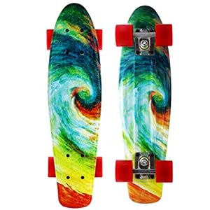 M Merkapa 22″ Inch Complete Mini Cruiser Skateboard with Colorful LED Light up Wheels for Beginners Youths Boys Kids