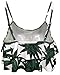 Gabrielle-Aug Women's Retro Falbala Soild Floral Flounce Bikini Top Chic Swimsuit(FBA) (10, Big Leaf)