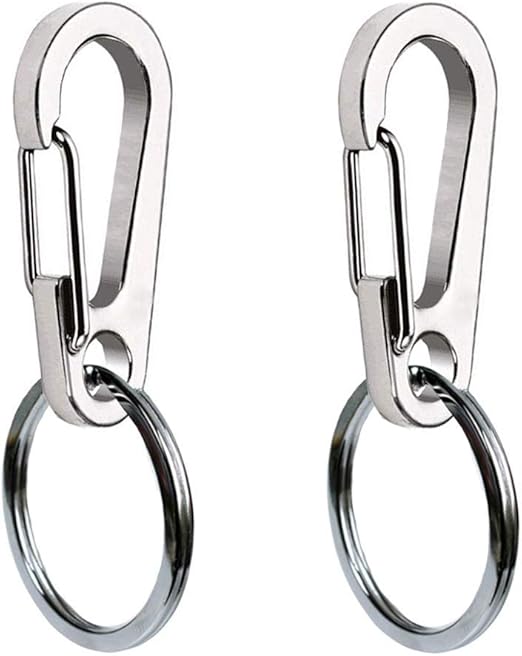 Comtim 2 Pack Dog Tag Clips, Stainless Steel Heavy Duty Quick Clips Pet ID Tag Holder for Dog