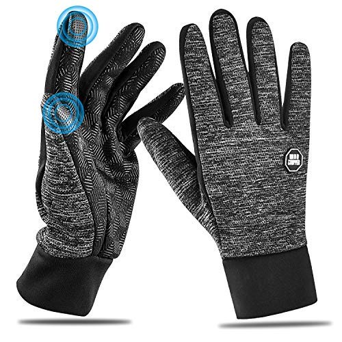 HOOMIL 2018 Newest Winter Touchscreen Gloves Men Women XX-Large Size with Big Hands Warm Comfortable Windproof Running Cycling Ski Snowboard Touchscreen Fleece Gloves Black