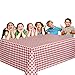 Toy Cubby 6 Christmas Party Vinyl Tablecloths - Red and White Checked Picnic Camping Party Supply Table Cover. Birthdays, Gatherings, Holidays, BBQ s - 108 x 54 inches Vinyl Tablecloth