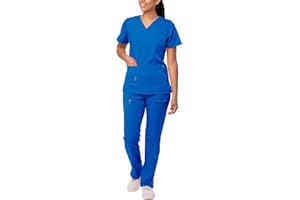 ADAR UNIFORMS Adar Pro Breakthrough Plus Scrub Set for Women - Enhanced V-Neck Top & Multi Pocket Pants