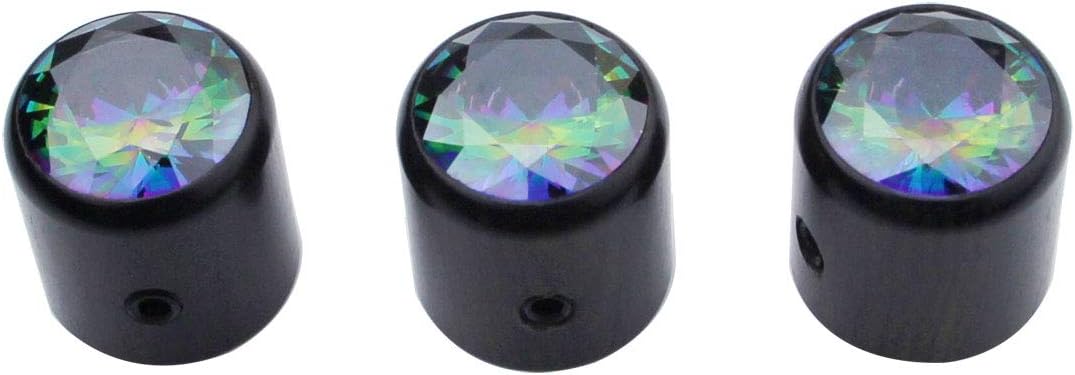 Guyker 3Pcs Ebony Potentiometer Control Knobs Dia. 6mm (0.24") Shaft Pots