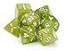 Wiz Dice 7 Die Polyhedral Dice Set - Serpent (Green Glitter) with Velvet Pouch