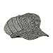 Grey Soft Herringbone Patchwork Cabbie Hat, Cute Wool Blend Chevron Newsboy Cap