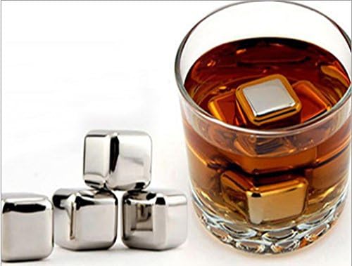 Langyan Whisky Stones, Stainless steel Cube ,Whisky Ball, Chilling Rocks, Juice Cube (set of 4) (4)