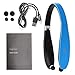 Wireless Headset, V4.1 Wireless Stereo Headphones Earphones with Retractable and Foldable Design Style Earbuds with Mic for iOS and Android Cell Phones(Blue)