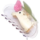 Novelty Bunny Hair Clip,Translucent Acetate Claw Clips,Cute Animals Hair Clips for Women