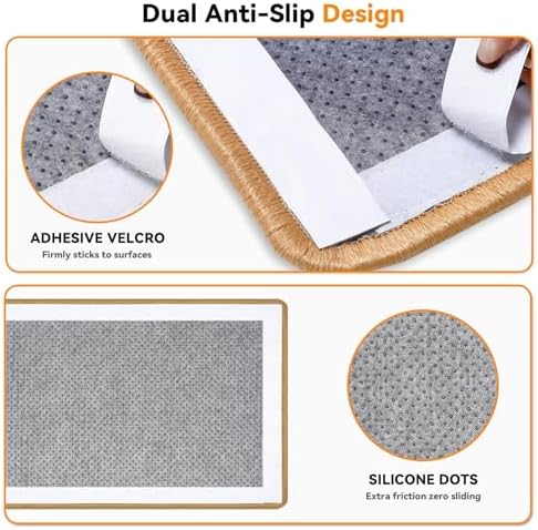 Pacote de 2 tapetes de arranhador de sisal para gatos, tapete natural de arranhão para gatos 50x30cm, tapete para arranhar gatos, acessórios para iniciantes e animais de estimação, cor creme