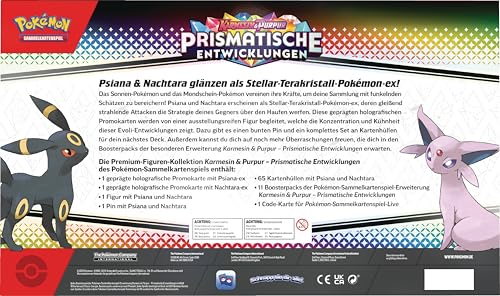 Pokémon-Sammelkartenspiel: Premium-Figuren-Kollektion Karmesin & Purpur – Prismatische Entwicklungen (2 geprägte holografische Promokarten, 11 Boosterpacks & mehr) 4