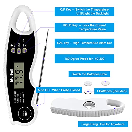 Candy Thermometer for Candy Making , MEISAIL Digital Instant Read Food