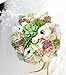 Yokoke Wedding Bridal Bouquet Holding Flower and Groom Boutonniere Artificial White Peony Berry Green Plants for Wedding Home Decor (Bouquet+2 pcs Corsage)