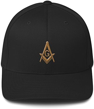 Masonic Gears Flexfit Masonic Hat Old Gold Thread Mason L/XL