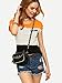 ROMWE Women's Color Block Tops Short Sleeve T-shirts Casual Tunic Tops Black L