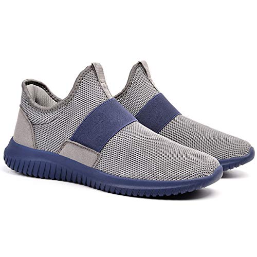 Feetmat Running Shoes Men Laceless Slip On Tennis Workout Shoes Knitted
