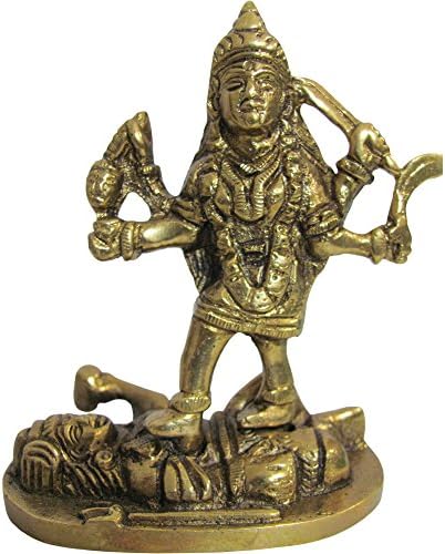 Rajasthan Cottage Handmade Brass Mother Kali Goddess of Transformation Statue Figurine India