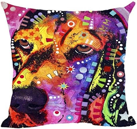 KLYDH Cute Beagles Colorful Art Pet Dog Home Decorative Cushion Cover Customize Gift Animals Canvas Pillowcases For Car Sofa Seat,Cover Size:20 x 20 Inch(50cm x 50cm)