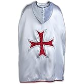 Liontouch - Maltese Crusader Knight Cape | Age 3-8 Years – One Size Fits All | Medieval Pretend Play Cloak For Kids With Classic Red Cross Theme | Ideal Dress Up Accessory For Knight Costumes For Boys