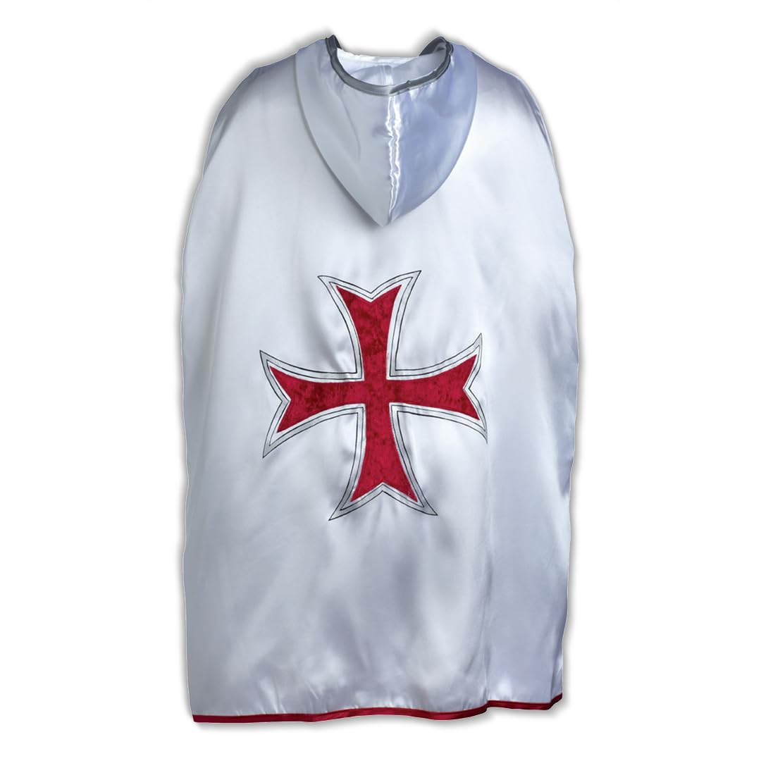 Liontouch - Maltese Crusader Knight Cape | Age 3-8 Years – One Size Fits All | Medieval Pretend Play Cloak For Kids With Classic Red Cross Theme | Ideal Dress Up Accessory For Knight Costumes For Boys