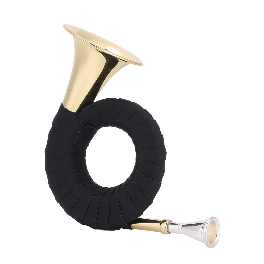 VGEBY Bb Hunting Horn, French Horn Instrument Mini Brass Hunting Horn For Music Lovers and Learners, VGEBYFPBNKGU6ED
