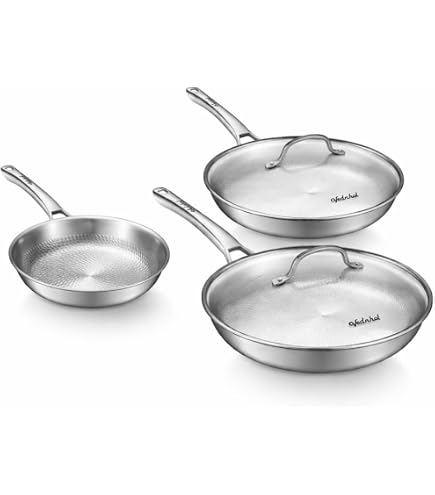 Poêle Antiadhésif Naturel Sans Revêtement Générique Plateful Titanium Pan With Lid,100% Pure Titanium Pan For Poêle En Titane Pur 34 Cm Anti-adhésif Naturel