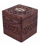 Craft Art India Handmade Wooden Square Money Bank Coin Box Multicoloured