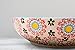 Large Stoneware Salad Serving Bowl, 78oz/11inch Embossed Multicolor Mexican Floral Design, with 2 Bamboo Salad Hands