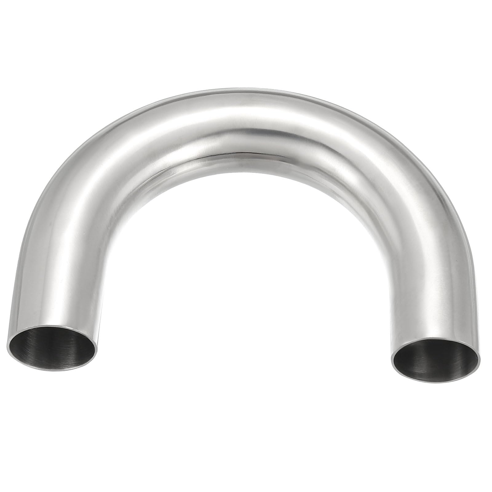 PATIKIL 180 Degree Sanitary Extended Pipe, 1.5inch OD U Mandrel Bend Elbow Exhaust Pipe Straight Connector 304 Stainless Steel Extended Pipe for Welding Modified Stair Handrail HVAC
