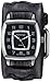 Nemesis Men's FXB017K Classic Vintage Stainless Steel Watch with X-Stitched Charcoal Leather Cuff
