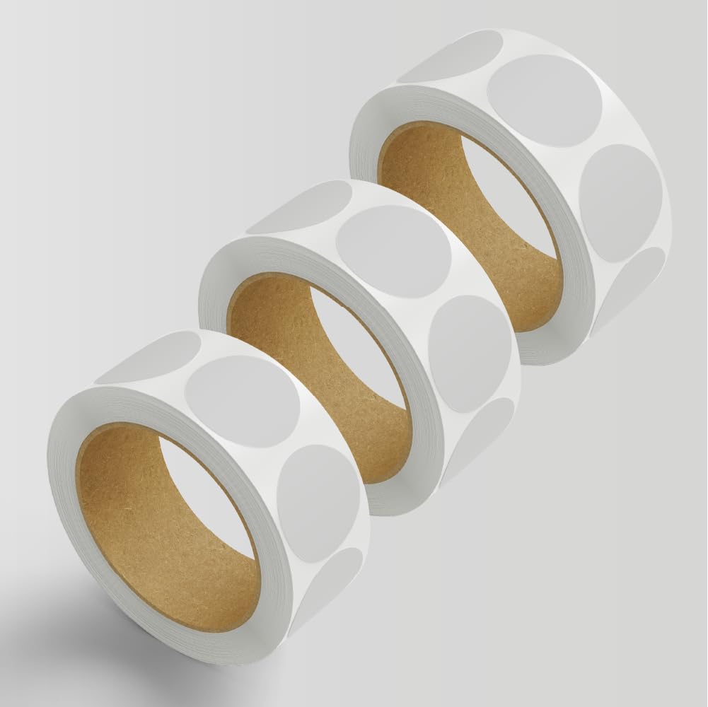 Clear Packaging Seal Labels 3000 PCS 3 roll Pack 25mm Circle Manufactured in The UK Using Polypropylene