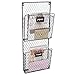 Country Rustic Gray 2 Tier Wall Mounted Magazine Storage Rack/File Organizer with Chalkboard Labels