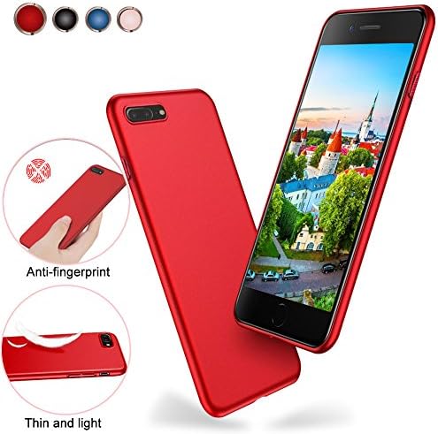 Protective iPhone 8 plus Case iPhone 7 plus case Slim with Non Slip Matte Surface, MEIDU Shockproof and Scratch-Resistant Cover Case for iPhone 8 plus/iPhone 7 plus - Red