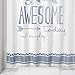 mDesign Decorative Be Awesome Quote - Easy Care Fabric Shower Curtain with Reinforced Buttonholes, for Bathroom Showers, Stalls and Bathtubs, Machine Washable - 72