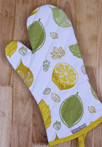Pot Holders and Oven Mitts, Unique Citrus Splash Design, Heat Resistant, Made of 100% Cotton, Eco-Friendly & Safe, Set of 1 Oven Mitt and 1 Pot Holder, Pot Holders and Oven Mitts Sets By CASA DECORS