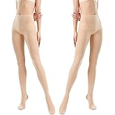 CosmoBlend 80D Tights for Women, 2 Pairs Control Top Microfiber Semi Transparent Pantyhose for Women
