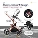 SpringBuds Baby Stroller Bassinet Carriage Combo 360 Rotation 2-in-1 Shock-Resistant High Landscape Luxury Pram Stroller for Newborn and Toddler -White