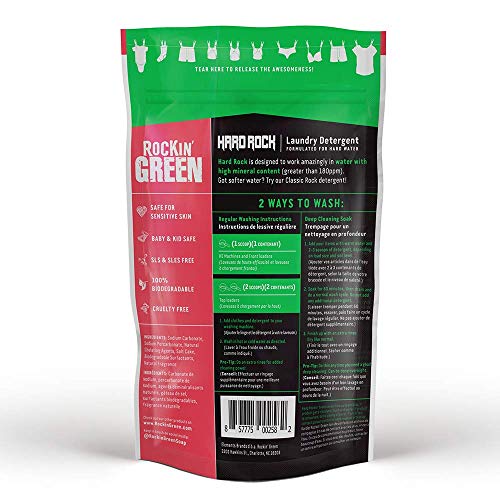 Rockin' Green 45oz (90 Loads) Hard Rock Laundry Powder Detergent for Hard Water All Natural