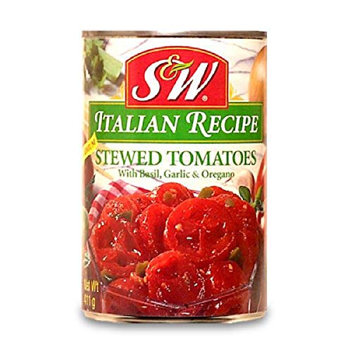 S&W Italian Recipe Stewed Tomatoes with Basil, Garlic and Oregano, 14.5