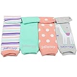 juDanzy 4-pack Organic baby & toddler leg warmers gift set for boys & girls (One Size (12 pounds to 10 years), Classy Girl)