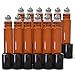 Essential Oil Roller Bottles, 10 ml Amber Glass Roll-On Bottles with Stainless Steel Roller Balls and Easy Opener Tool, Set of 12
