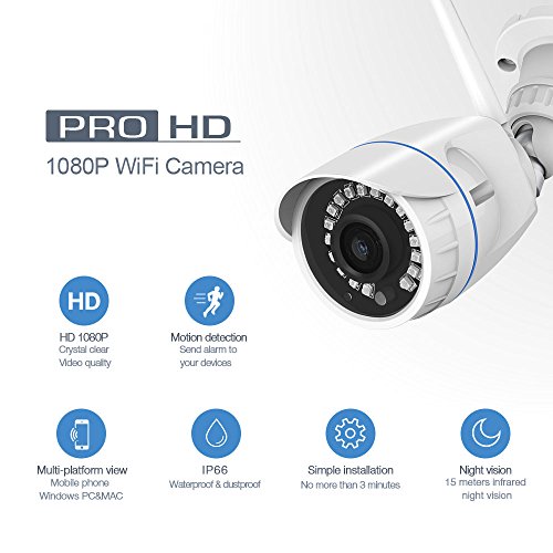 WiFi IP Camera Outdoor, VStarcam 1080P Waterproof Wireless Surveillance Camera, IR LED Motion Detection Security CCTV Camera with Cloud Service