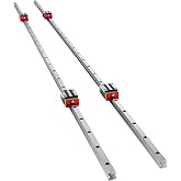 VEVOR Linear Guide Rail, 2 x HSR 15-1500 mm, with 4Pcs Pillow Block Carriage Bearing Block, Slotted Block Square Block Linear Rail for CNC Routers, CNC Grinding Machines, Industrial Machinery Printing
