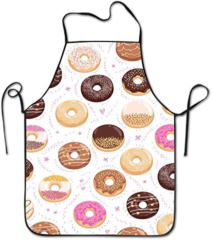Cais Nduq Love Chocolates Donuts White Personalized Pattern Gift Apron Novelty Funny Kitchen Apron For Cooking Baking Gardening Pet Grooming Cleaning