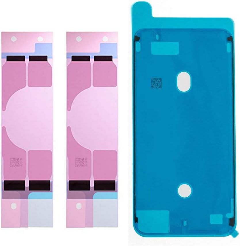 EMiEN 2pcs Battery Adhesive Sticker Strips + LCD Screen Front Housing Frame Waterproof Seal Glue Sticker Pre-Cut Tape for iPhone 8 Plus 5.5 inch (White)