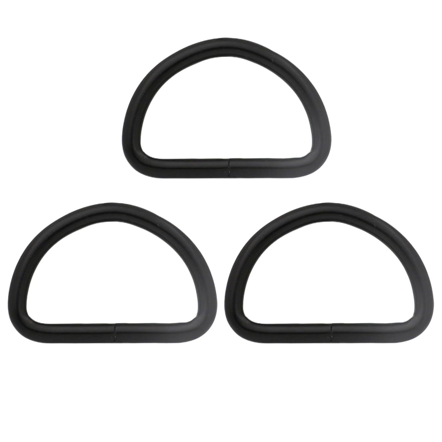 Wuuycoky 1.25" Inner Diameter Black D Rings Buckles D-ring Non-welded For Webbing Strapping Pack of 10