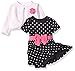 BON BEBE Baby Girls' Hearts 2 Piece Dress and Cardigan Set, 3-6 Months